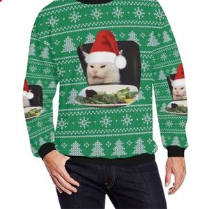 Confused Cat Christmas Sweater